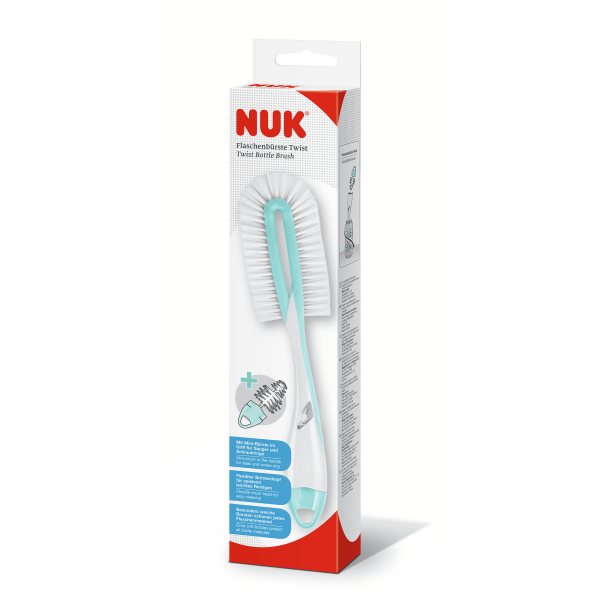 NUK четка за шише и биберон - 2 в 1 Twist MINT