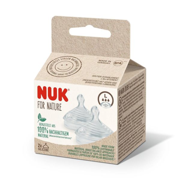 NUK for NATURE биберон за храна силикон 0+ L, 2бр. Softer