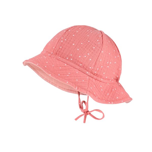 Maximo лятна шапка, муселинова, розова на бели точки, капела UPF15+ р-р 45